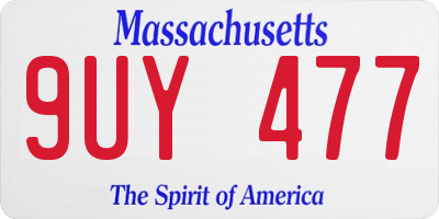MA license plate 9UY477