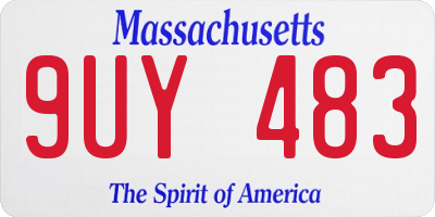 MA license plate 9UY483