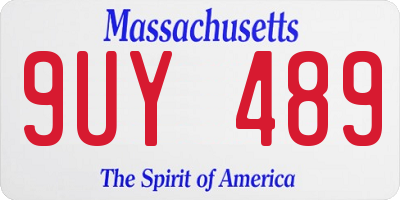 MA license plate 9UY489