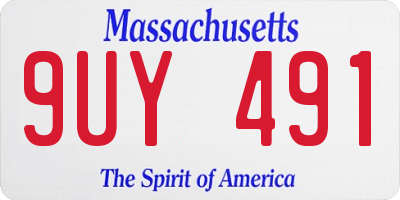 MA license plate 9UY491