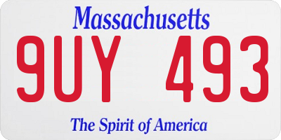 MA license plate 9UY493