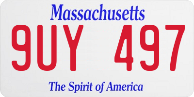MA license plate 9UY497