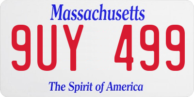 MA license plate 9UY499