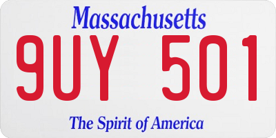 MA license plate 9UY501
