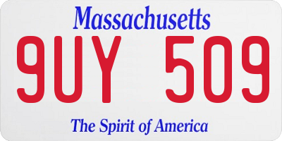 MA license plate 9UY509