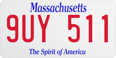 MA license plate 9UY511