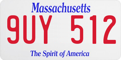 MA license plate 9UY512