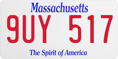 MA license plate 9UY517