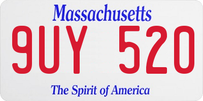 MA license plate 9UY520