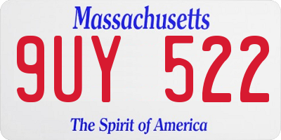 MA license plate 9UY522