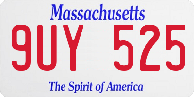 MA license plate 9UY525