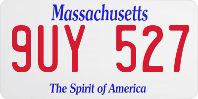 MA license plate 9UY527