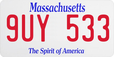 MA license plate 9UY533