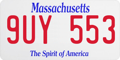 MA license plate 9UY553