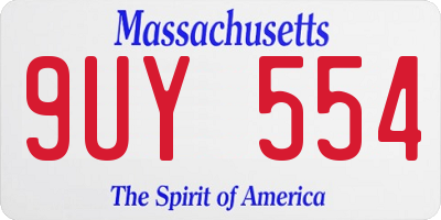 MA license plate 9UY554