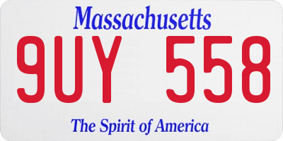 MA license plate 9UY558