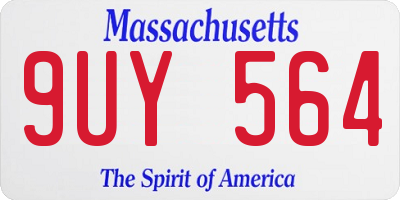MA license plate 9UY564