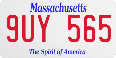 MA license plate 9UY565
