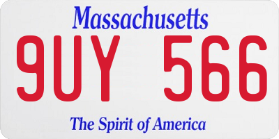 MA license plate 9UY566