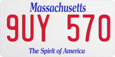 MA license plate 9UY570