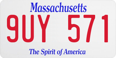 MA license plate 9UY571