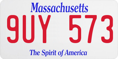 MA license plate 9UY573