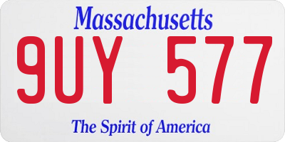 MA license plate 9UY577