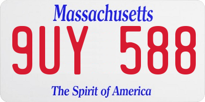 MA license plate 9UY588