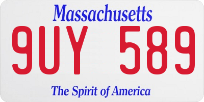 MA license plate 9UY589