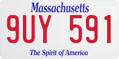 MA license plate 9UY591