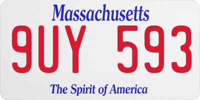 MA license plate 9UY593