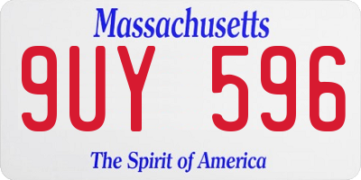 MA license plate 9UY596