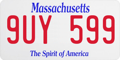 MA license plate 9UY599