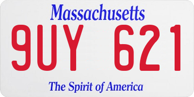 MA license plate 9UY621