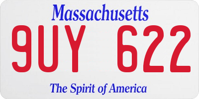 MA license plate 9UY622