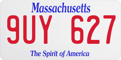 MA license plate 9UY627