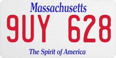 MA license plate 9UY628
