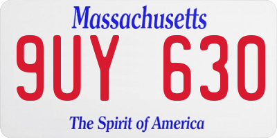 MA license plate 9UY630