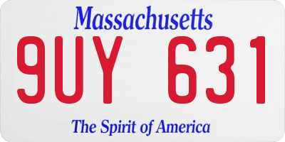 MA license plate 9UY631