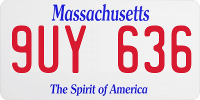 MA license plate 9UY636