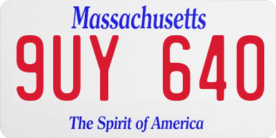 MA license plate 9UY640