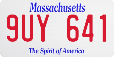 MA license plate 9UY641