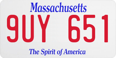 MA license plate 9UY651