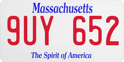 MA license plate 9UY652