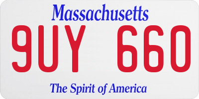 MA license plate 9UY660