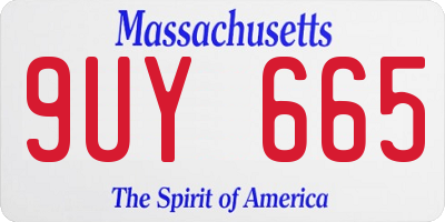 MA license plate 9UY665