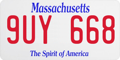 MA license plate 9UY668