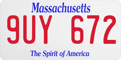 MA license plate 9UY672