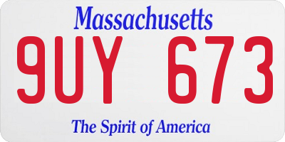 MA license plate 9UY673