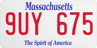 MA license plate 9UY675